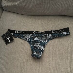Ethika Floral Print Bottoms - Black and Blue
